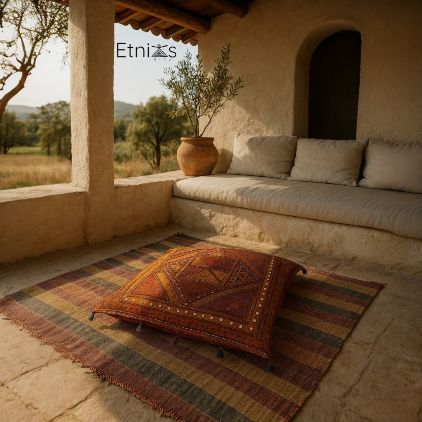 Living Earth – XL Zafu for floor and meditation (85 cm)