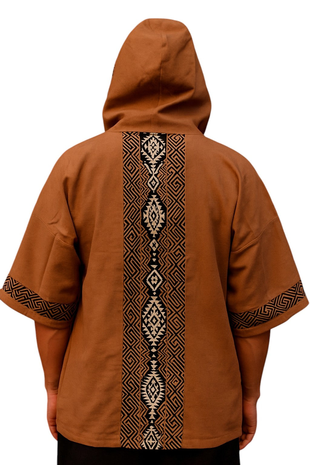 Kimono “Tamar” – Hombre | Capucha y Bordado Étnico · 100% Algodón Natural