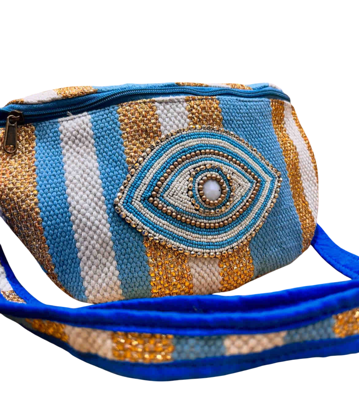 White Eye Basket · Natural Palm & Leather