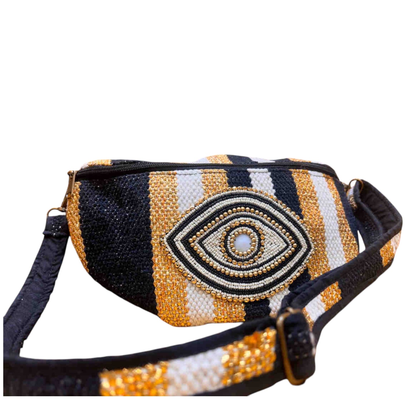 White Eye Basket · Natural Palm & Leather