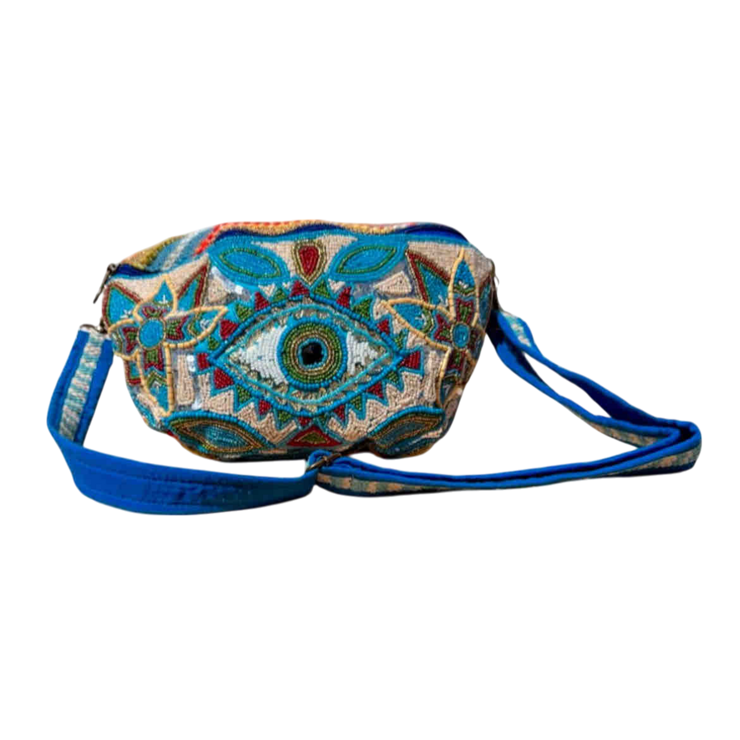 White Eye Basket · Natural Palm & Leather