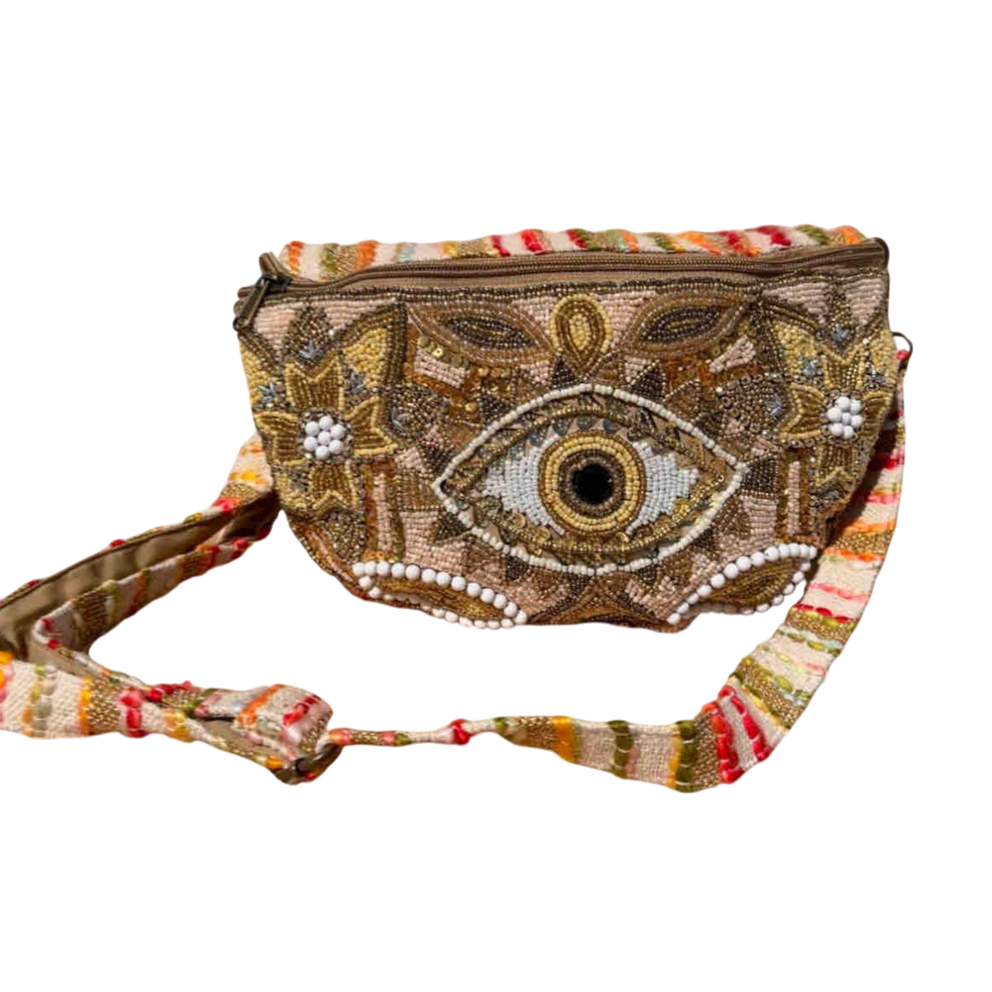 White Eye Basket · Natural Palm & Leather
