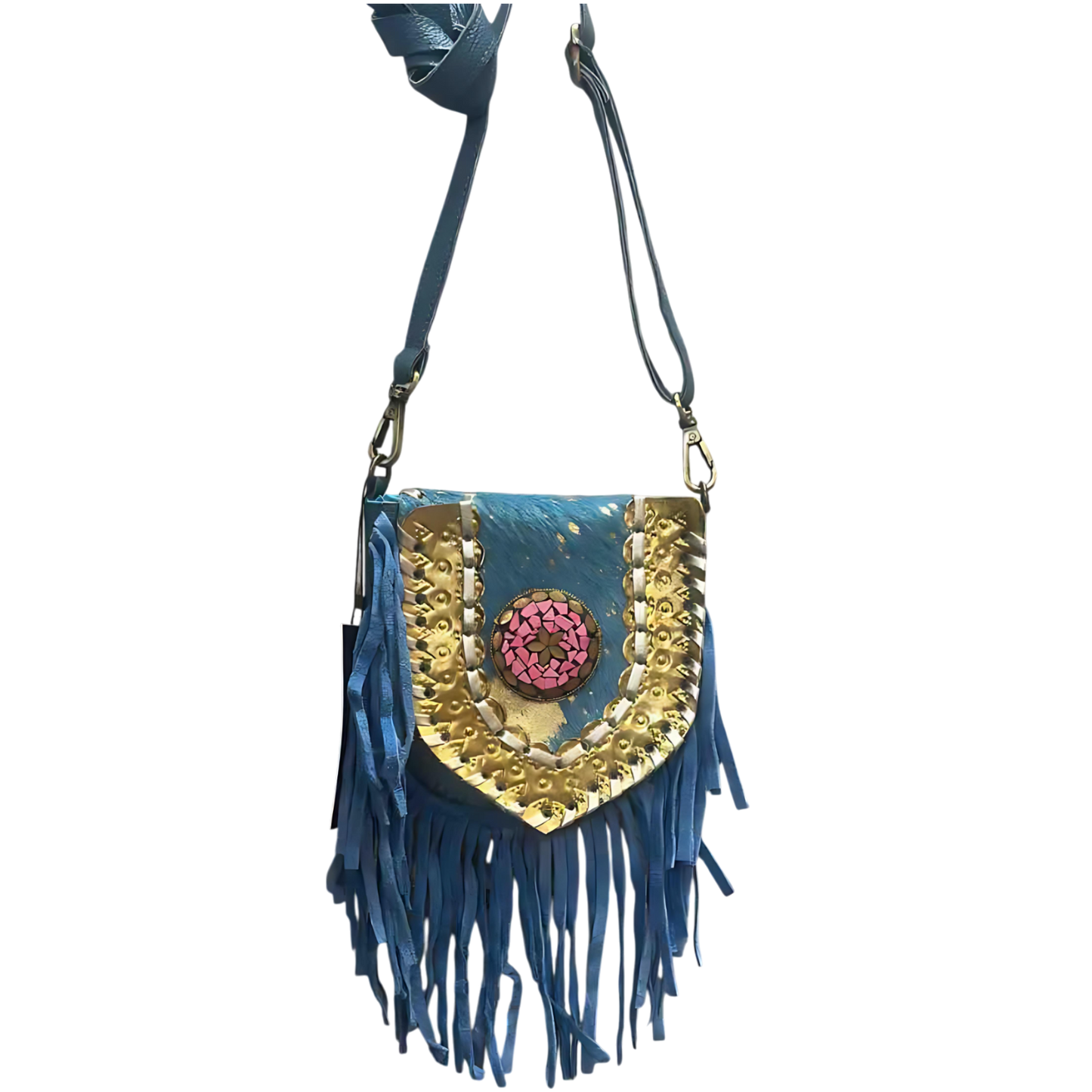 White Eye Basket · Natural Palm & Leather
