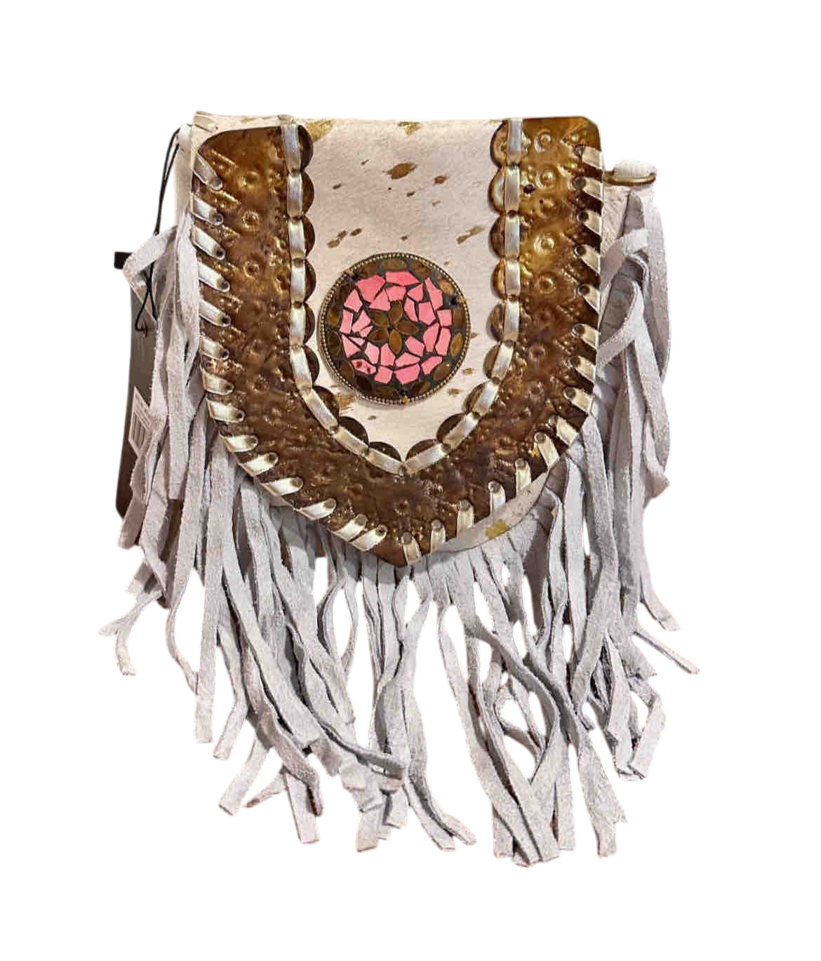White Eye Basket · Natural Palm & Leather