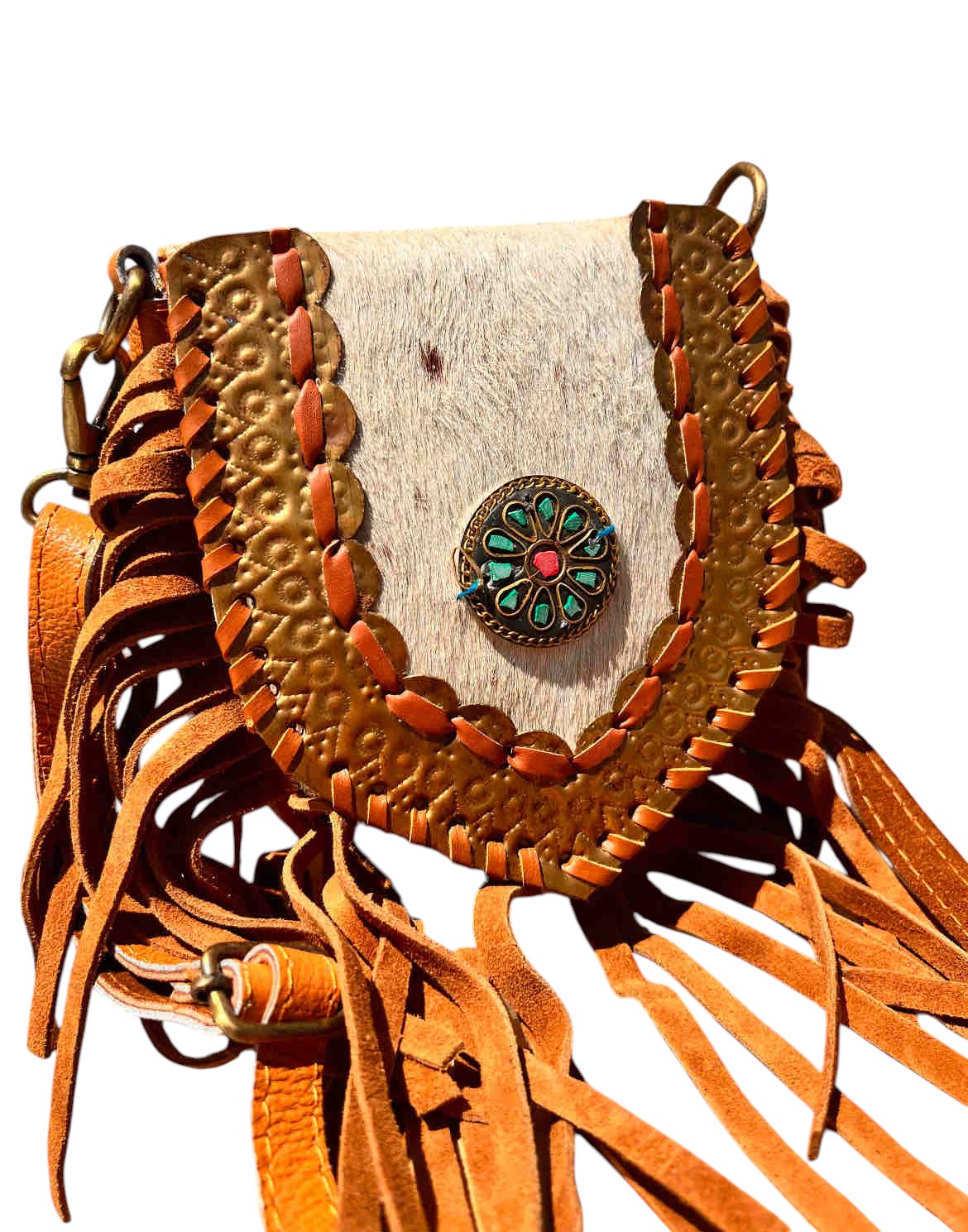 White Eye Basket · Natural Palm & Leather