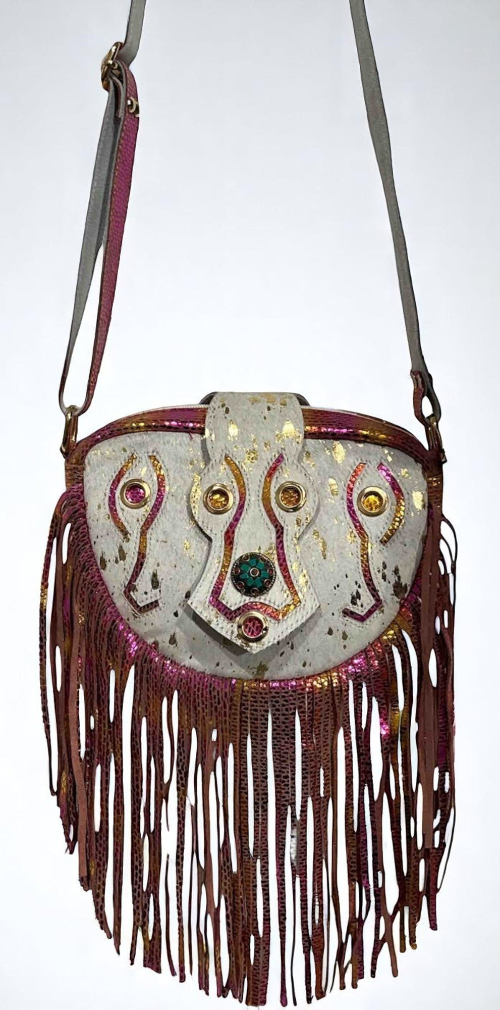 White Eye Basket · Natural Palm & Leather