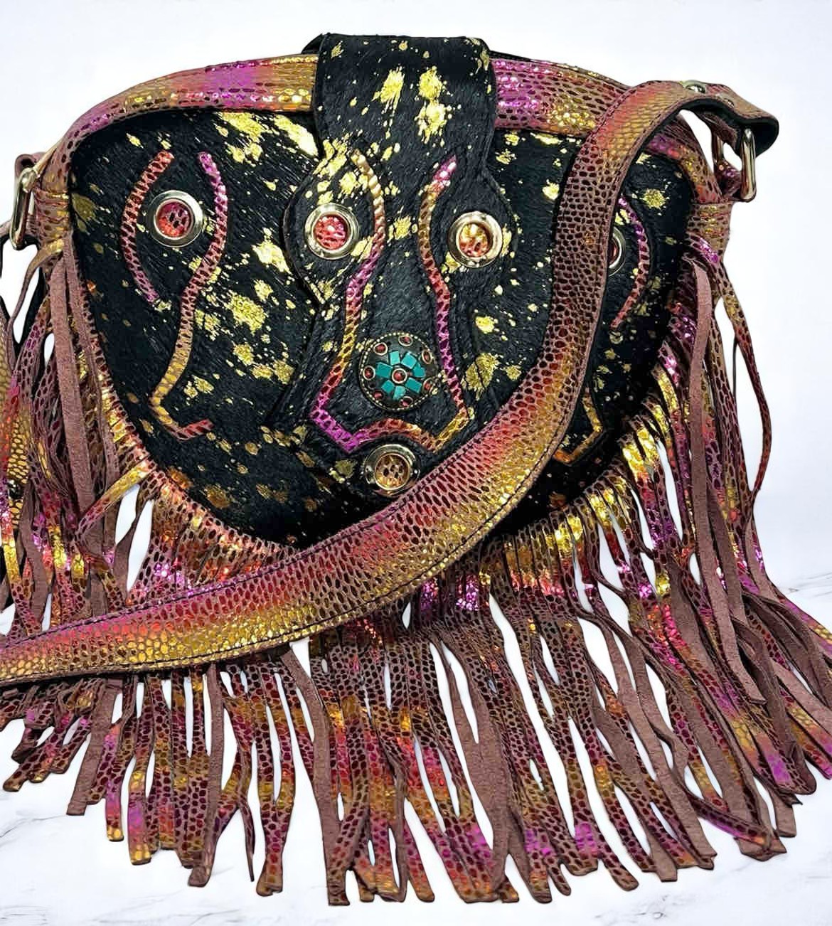 White Eye Basket · Natural Palm & Leather