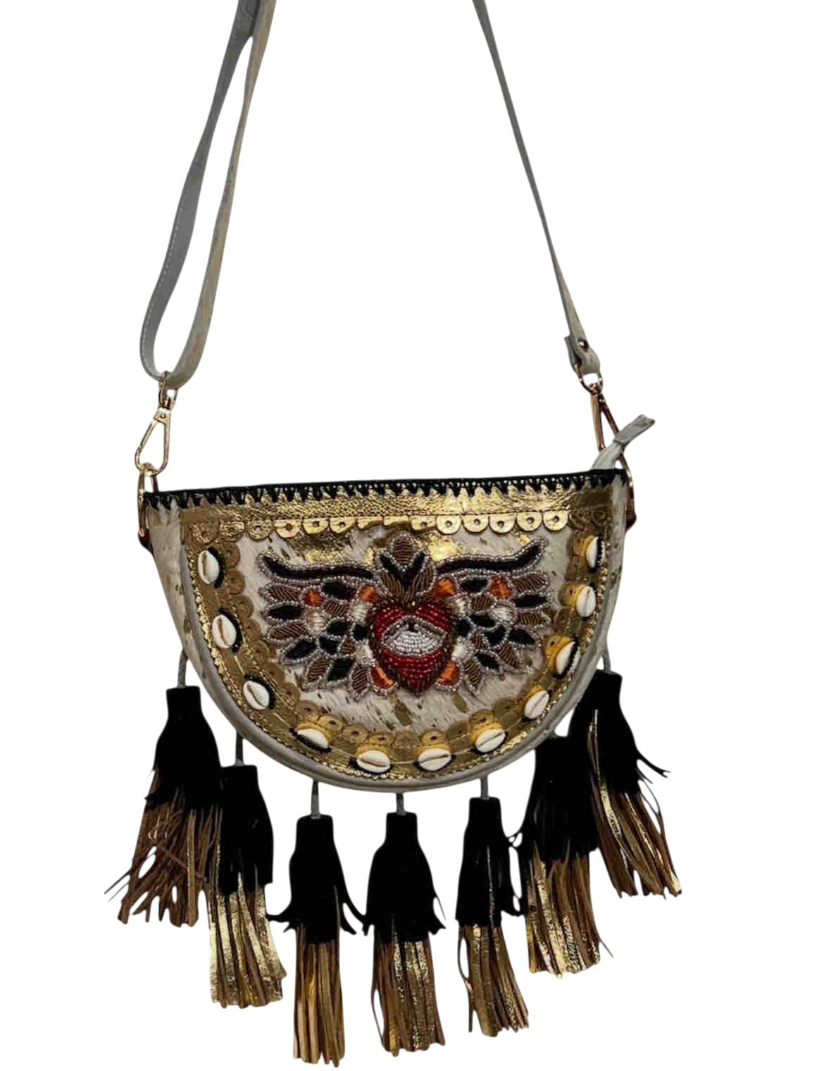 White Eye Basket · Natural Palm & Leather