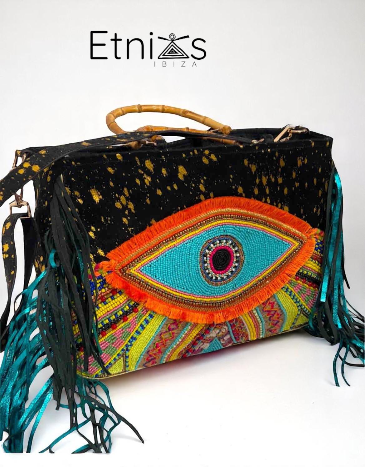 White Eye Basket · Natural Palm & Leather