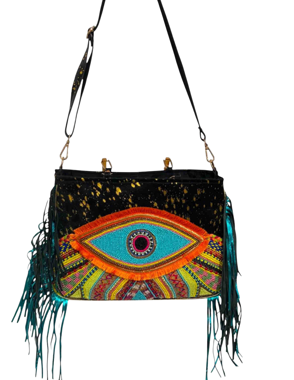 White Eye Basket · Natural Palm & Leather