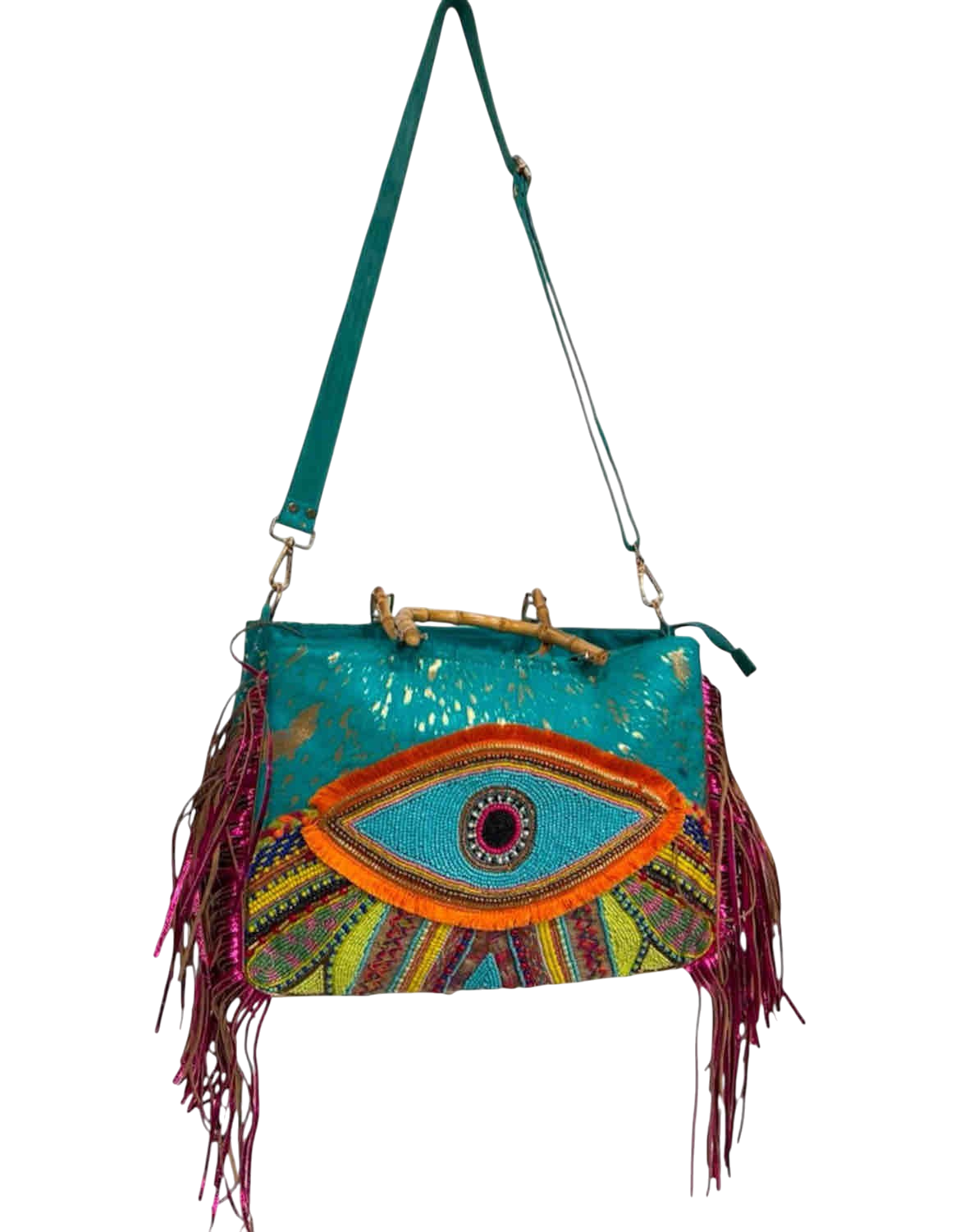White Eye Basket · Natural Palm & Leather