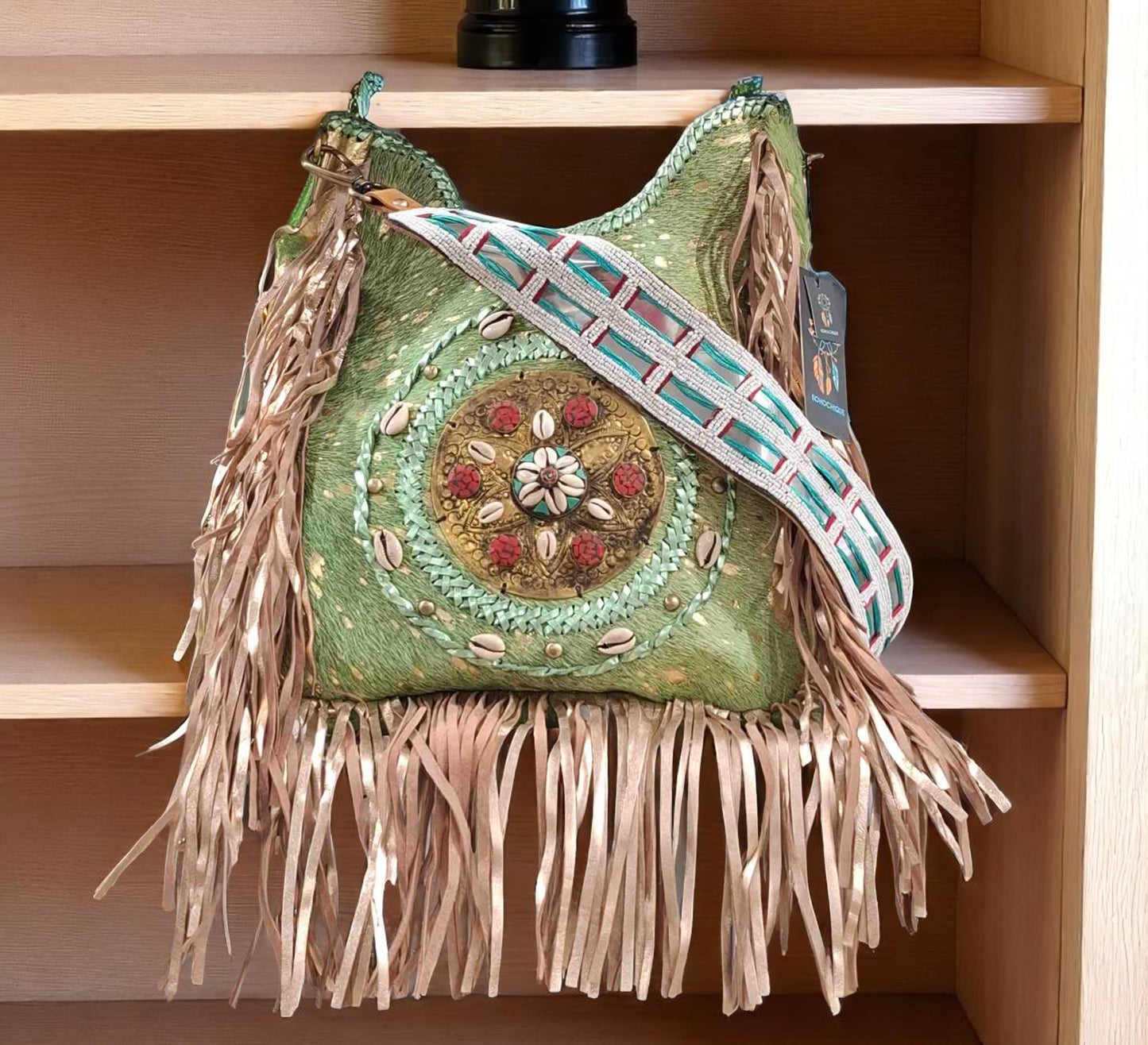 White Eye Basket · Natural Palm & Leather