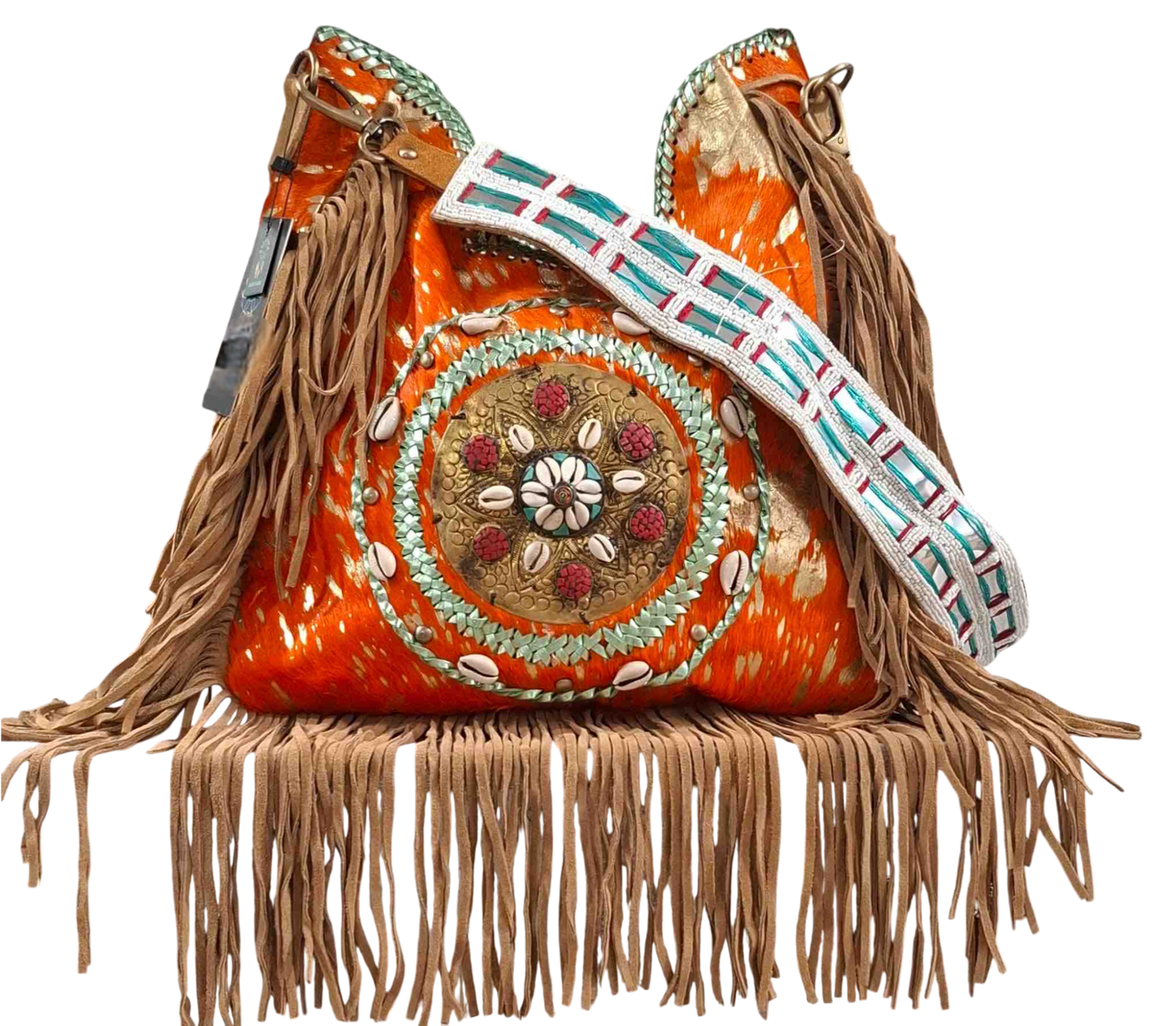 White Eye Basket · Natural Palm & Leather
