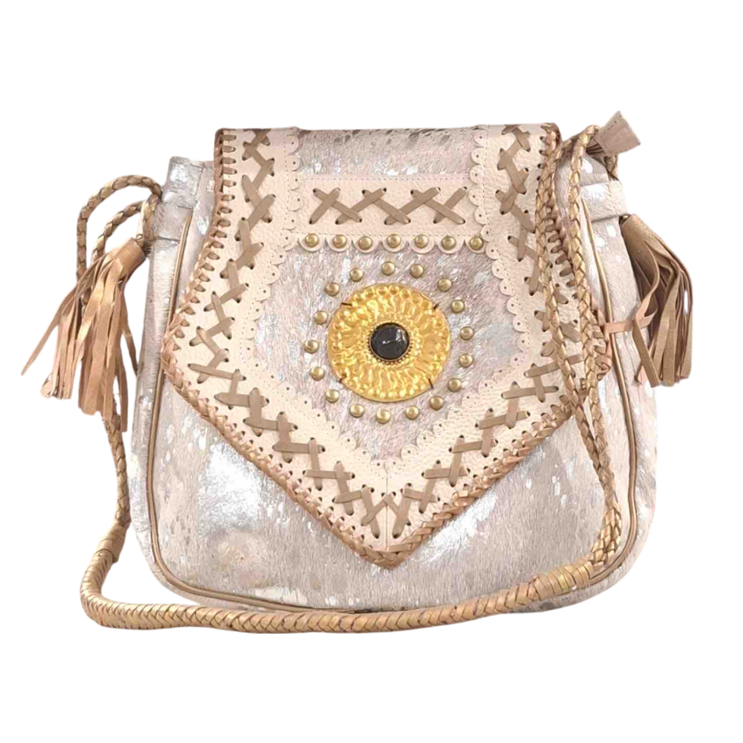 White Eye Basket · Natural Palm & Leather