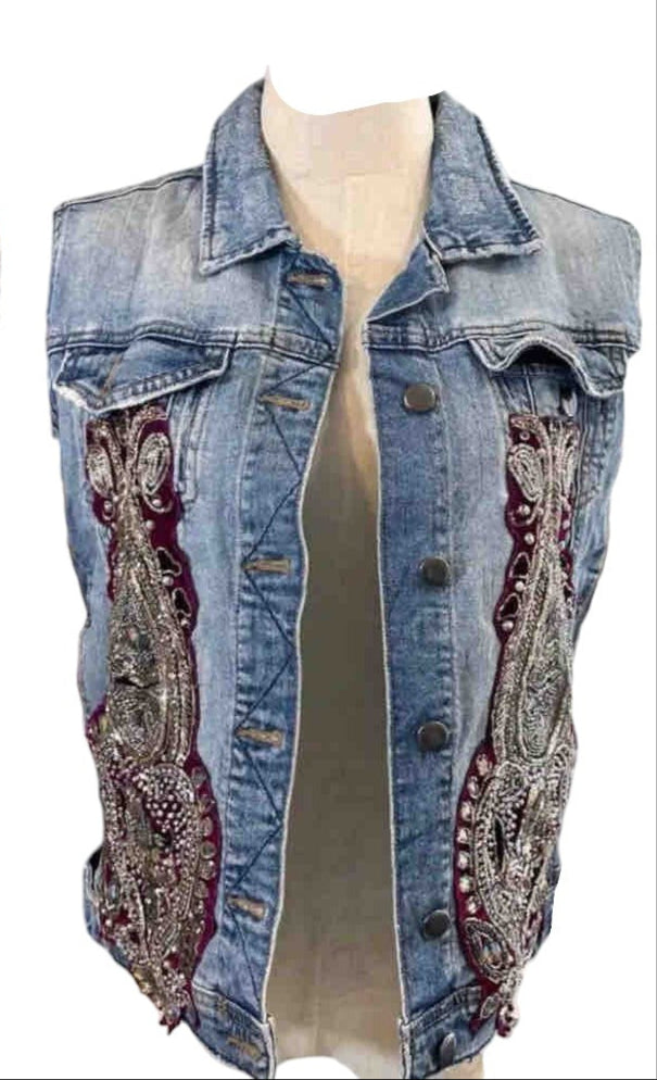 Chaleco bordado con pedrería · Unisex – Talla SM