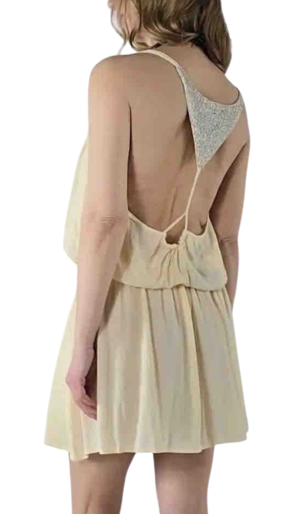 Short Embroidered Dress in Blue or Emerald Green with Gold Sparkles