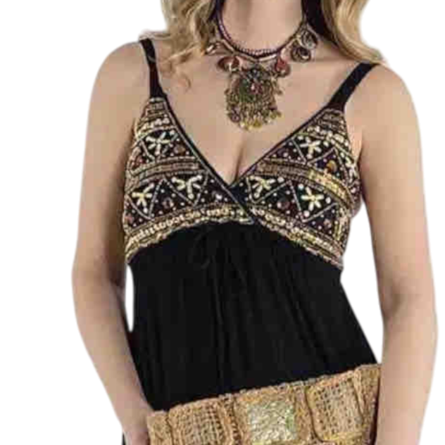 Vestido Largo o Corto de Algodón con Pedrería
