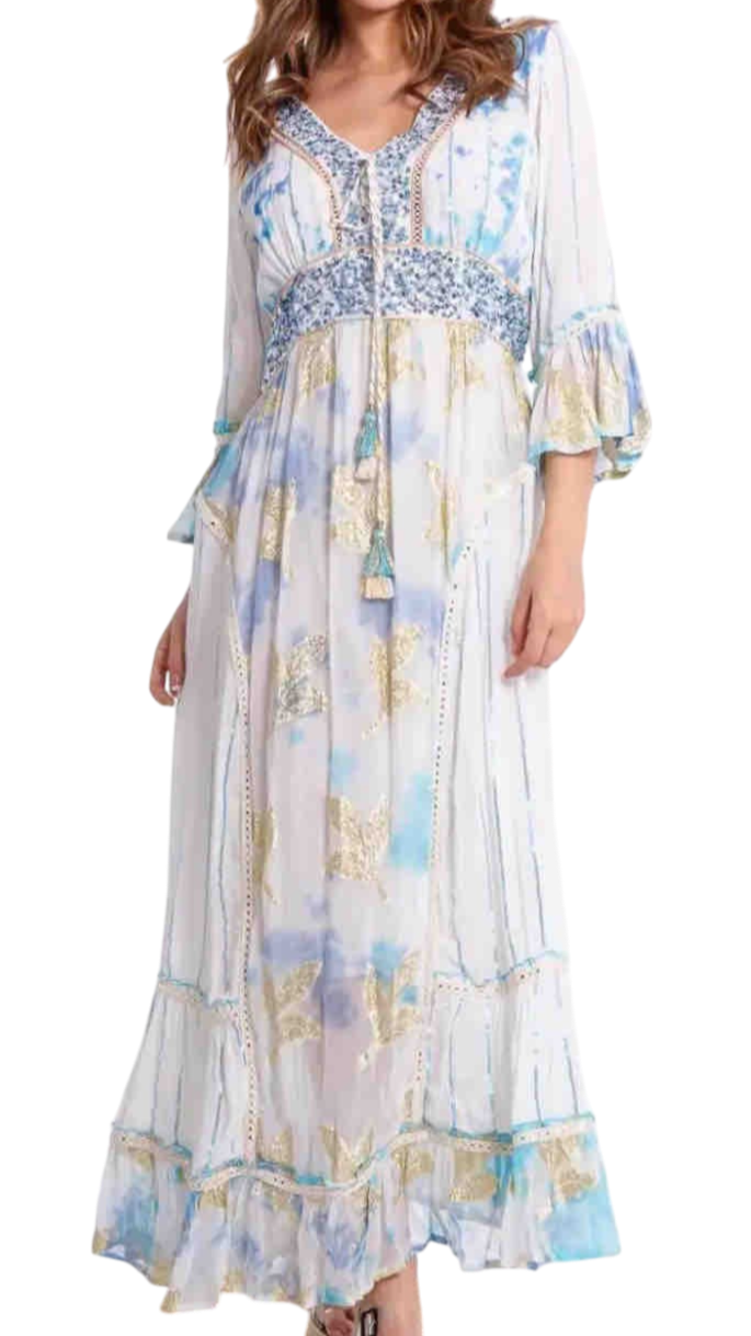 Vestido Azul degradado – Dulce Hechizo