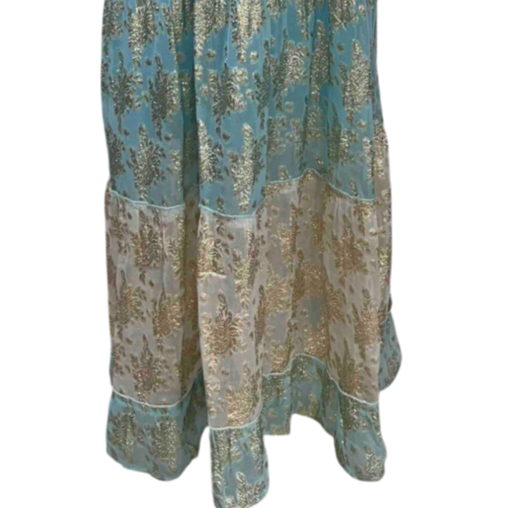 Vestido Largo "Dorada Intención" Azul