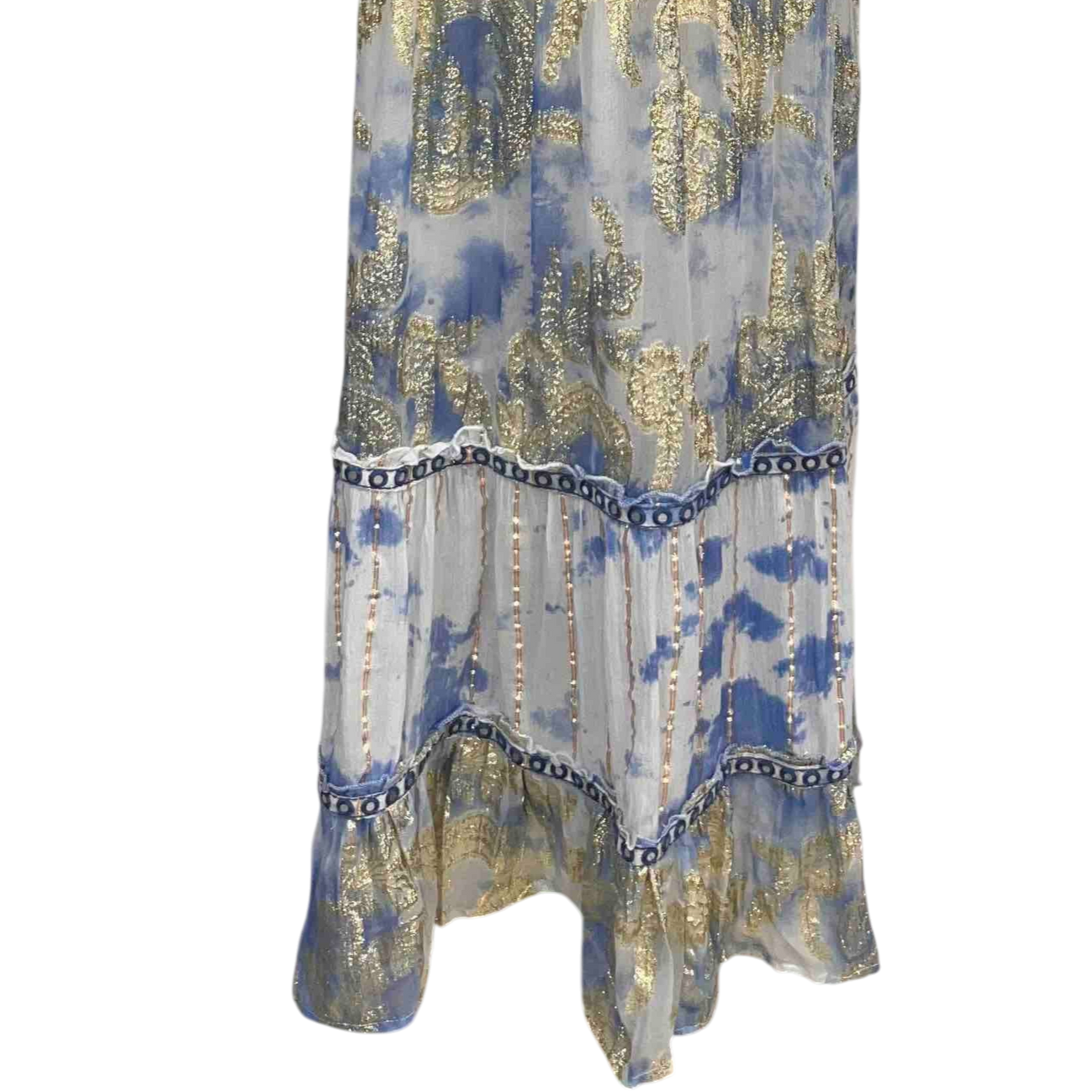 Vestido "Mar Índigo" – algodón & rayón bordado