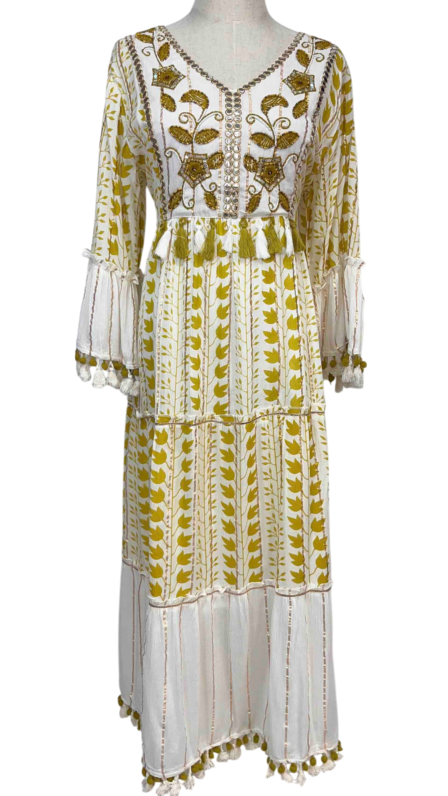 Vestido Sahara Floral - Tegido fibras Naturales