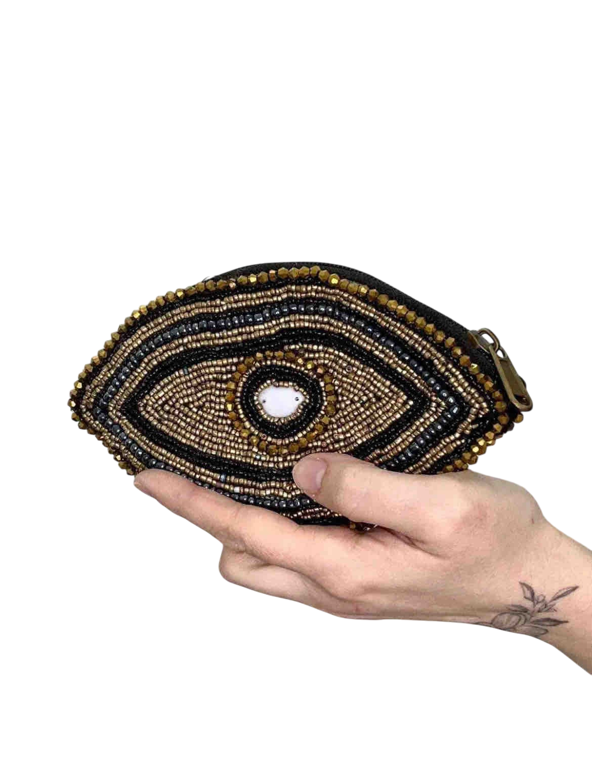 White Eye Basket · Natural Palm & Leather