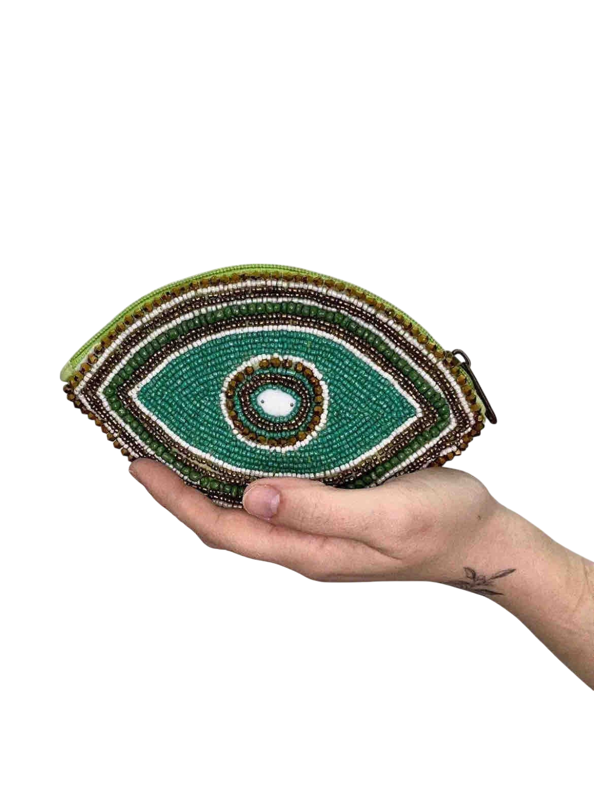 White Eye Basket · Natural Palm & Leather