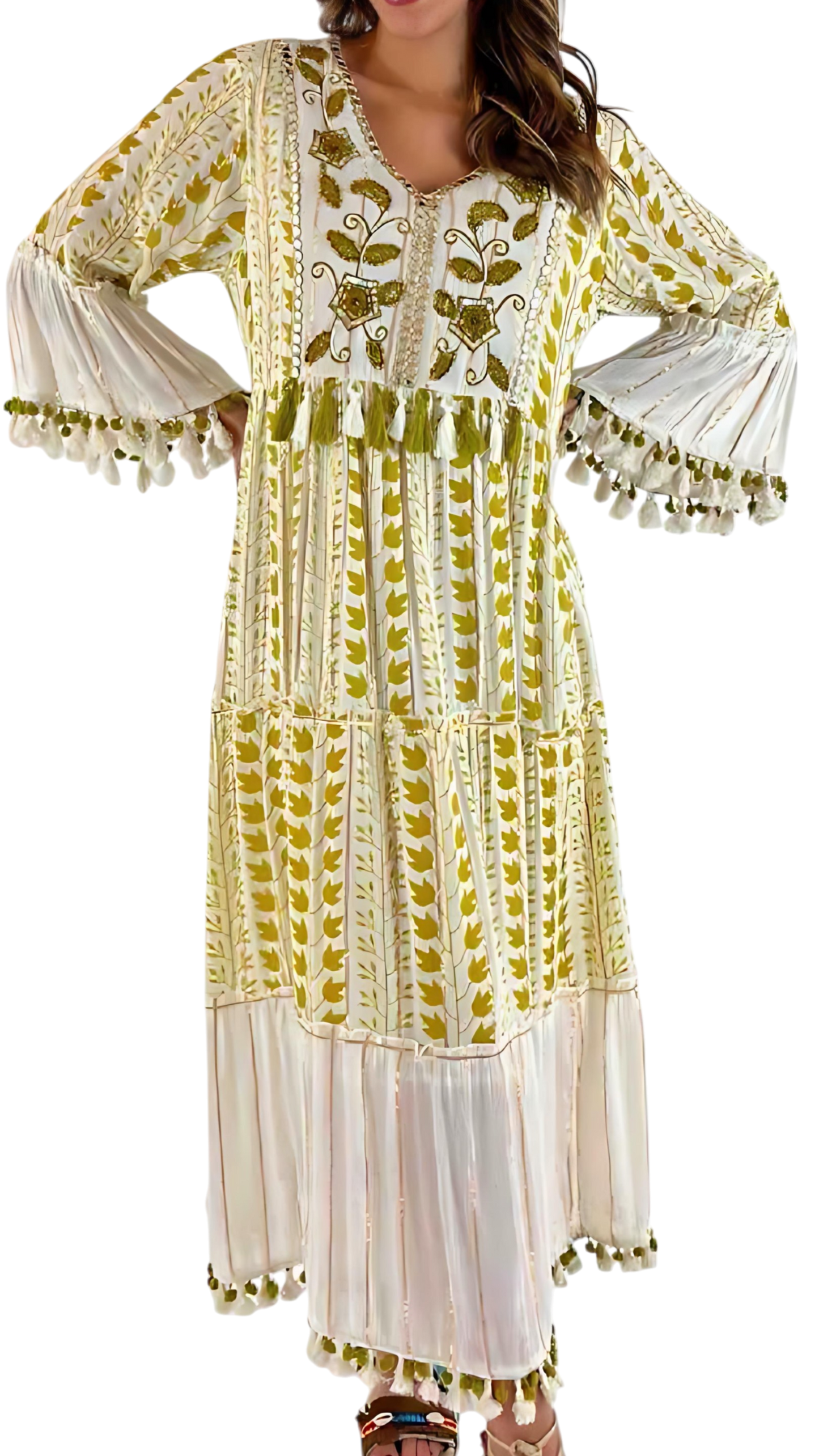 Vestido Sahara Floral - Tegido fibras Naturales