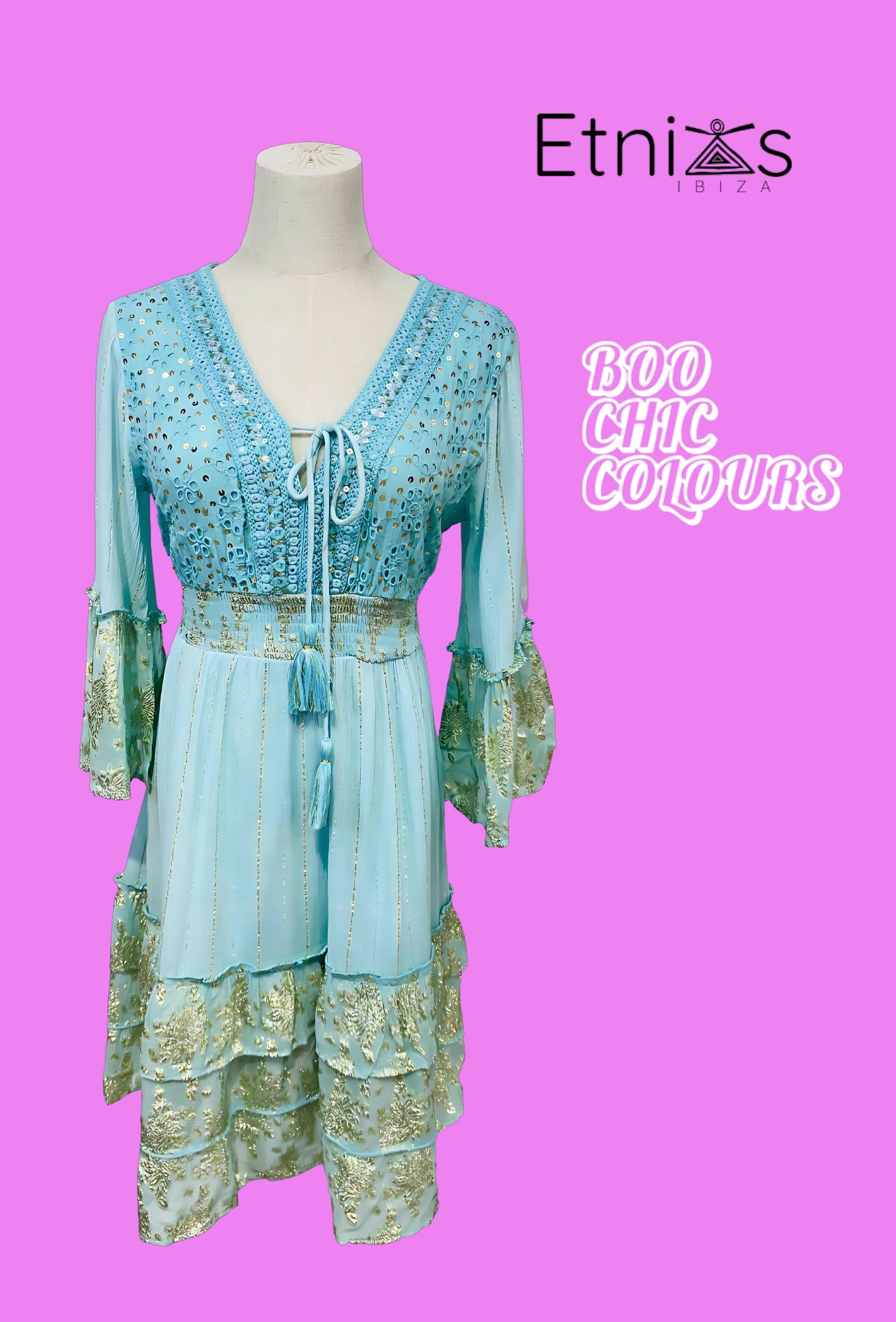 Pink Dress – Seduction by Flor de Sal / Light Blue Dress – Turquoise Dawn