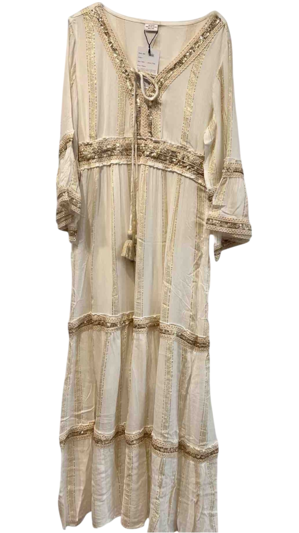 Vestido Destellos con detalles dorados