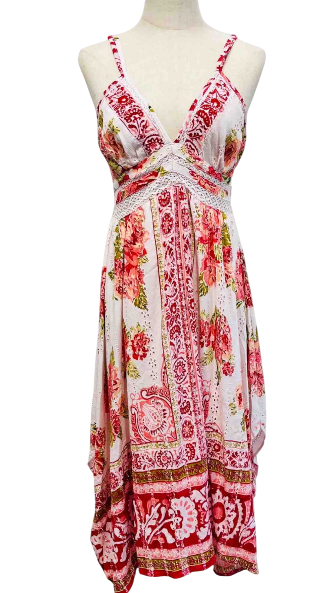 Vestido Largos Bohemio en Algodón bordado