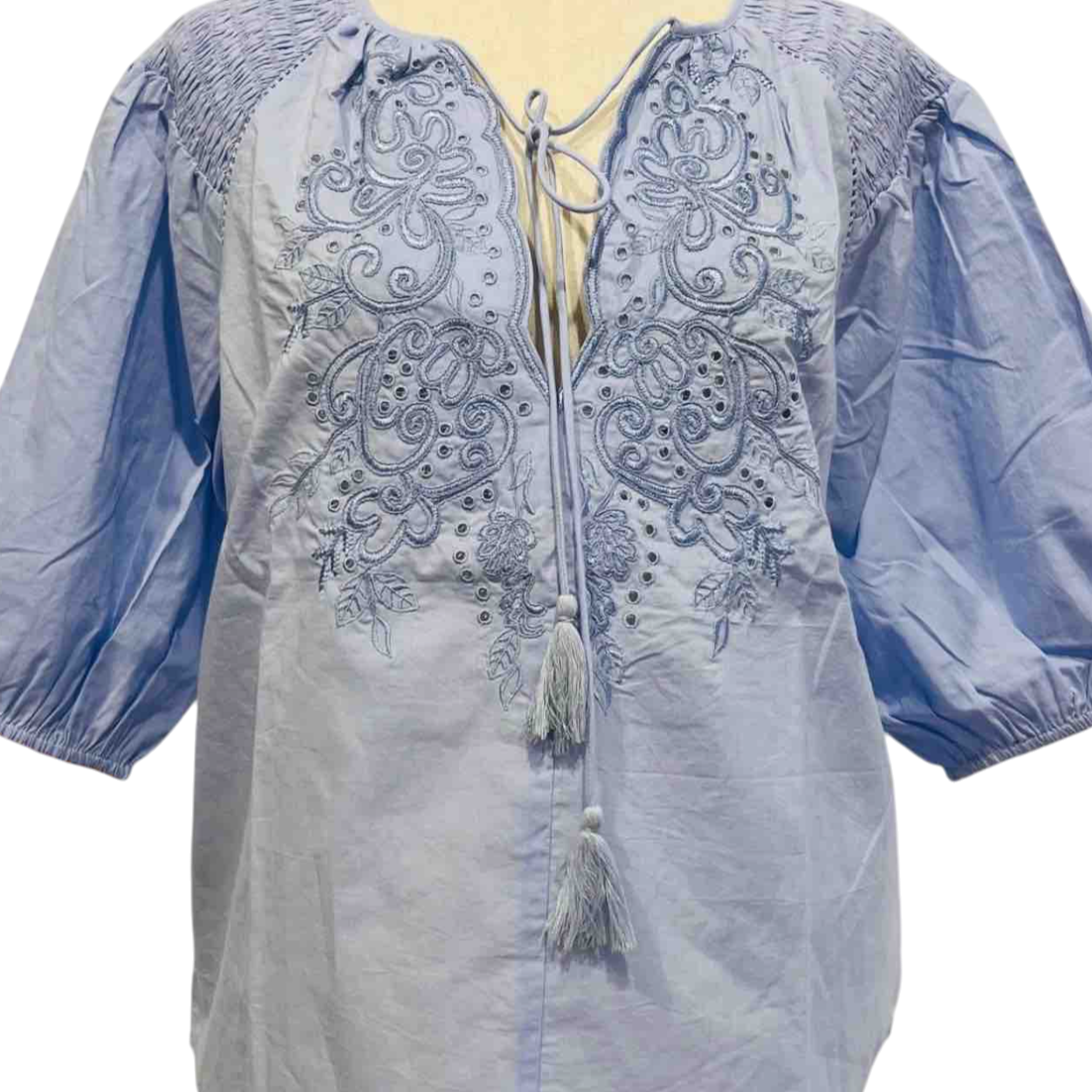 Short Embroidered Dress in Blue or Emerald Green with Gold Sparkles