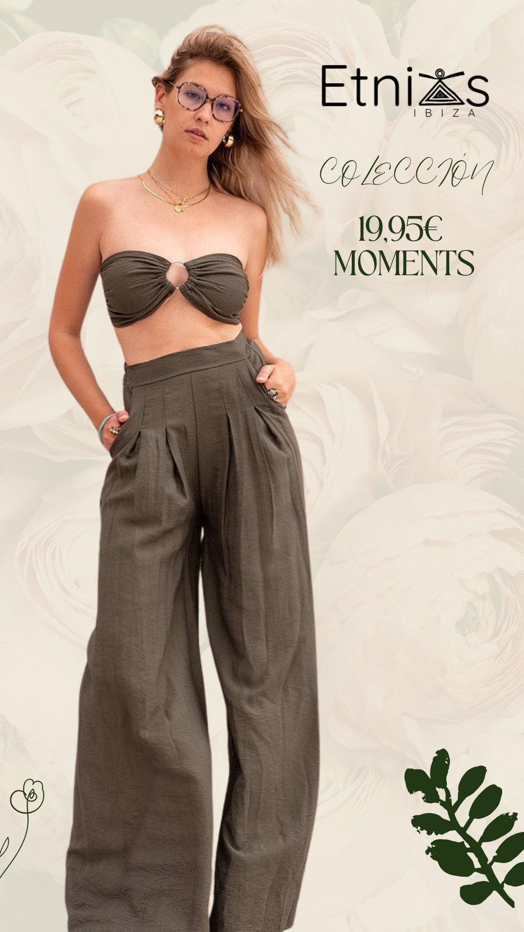 Conjunto 2 piezas anudado + pantalón fluido