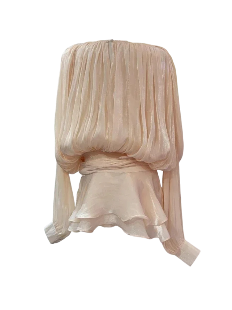 Vestido Mini Satén con Volumen y Lazo Lateral