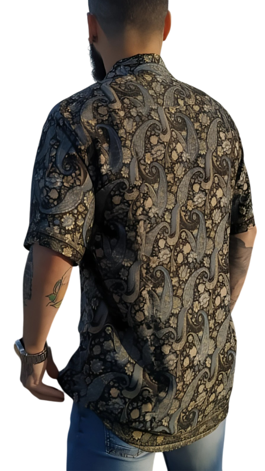 Camisa “Kashi iñigo” – Hombre | Artesanal en Telas de Saree Recicladas · Talla Única