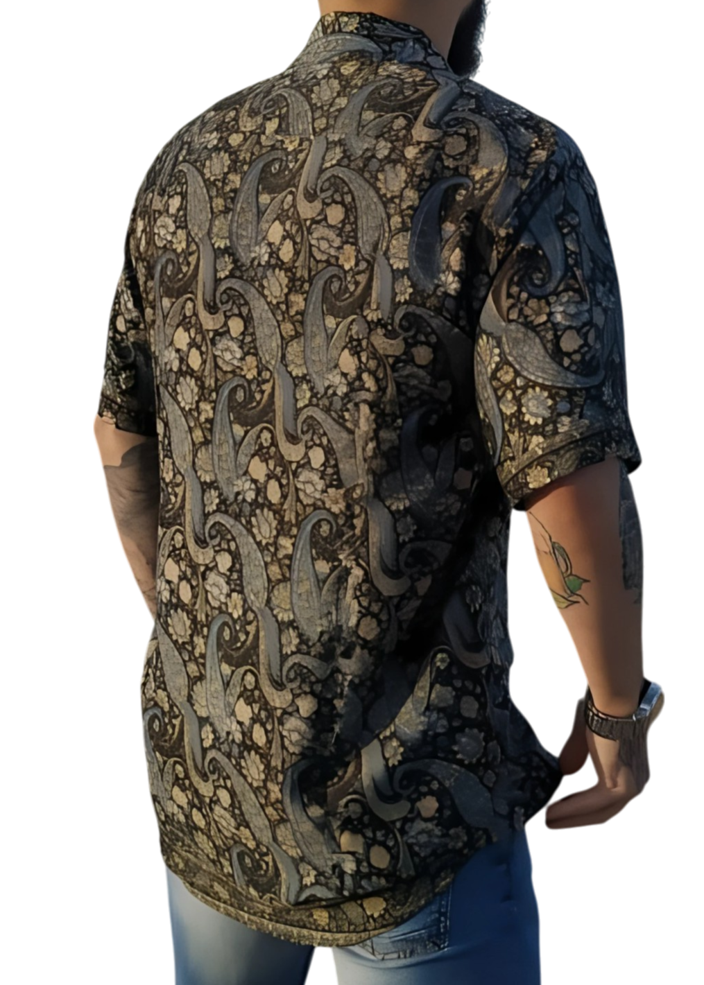 Camisa “Kashi iñigo” – Hombre | Artesanal en Telas de Saree Recicladas · Talla Única