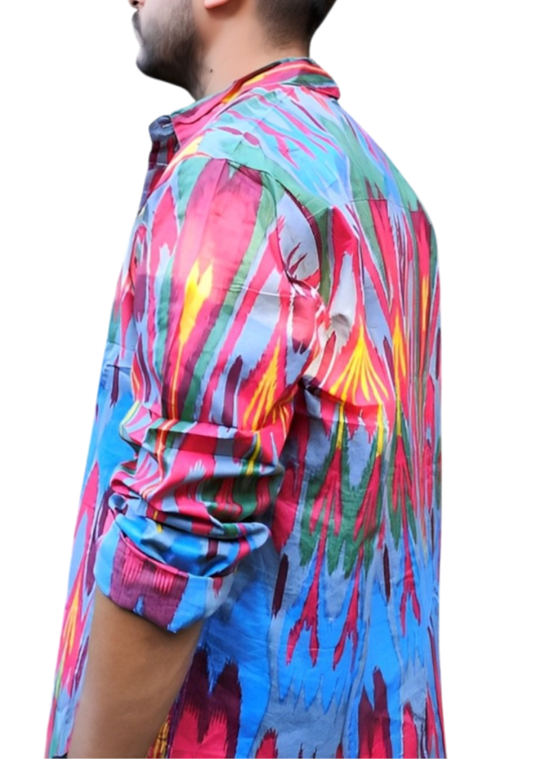 Camisa “Axar” – Hombre | Estampado Tribal Hecha a Mano · 100% Algodón