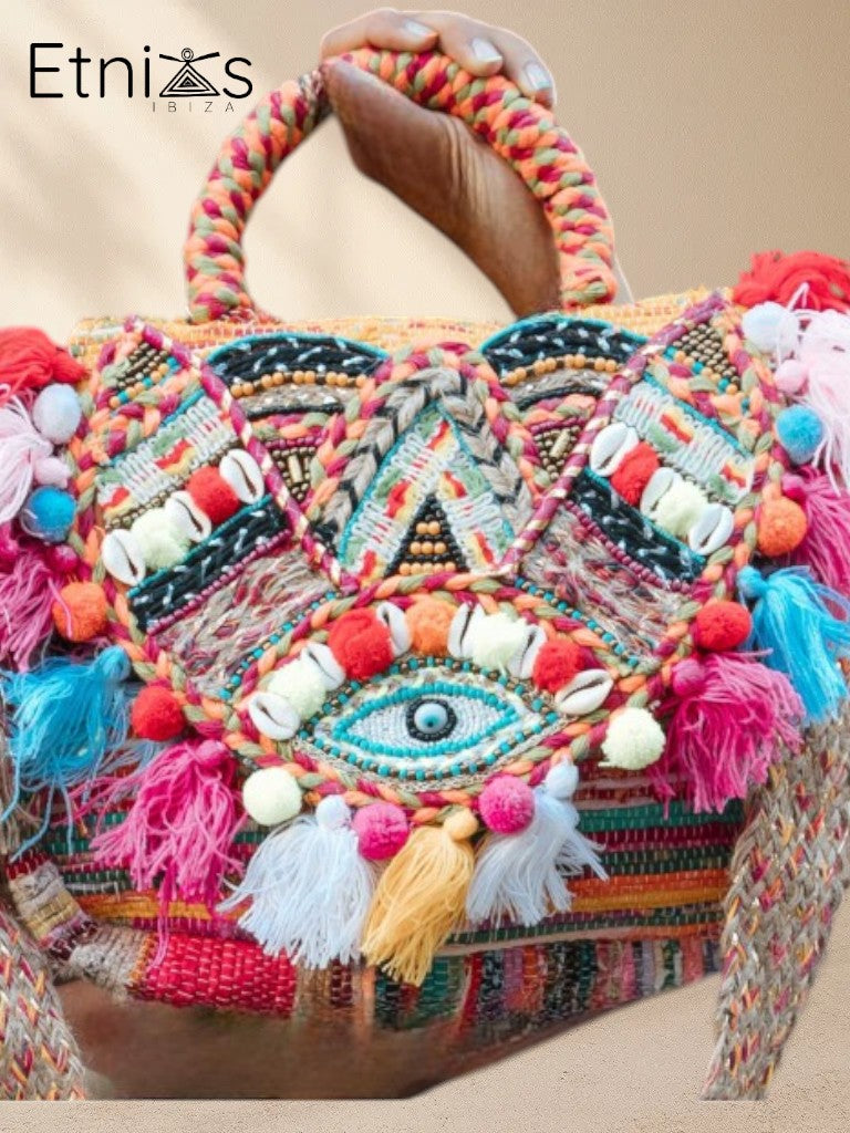 Naya Eyes Handcrafted Bag – Handmade with silks, shells, and protective symbols