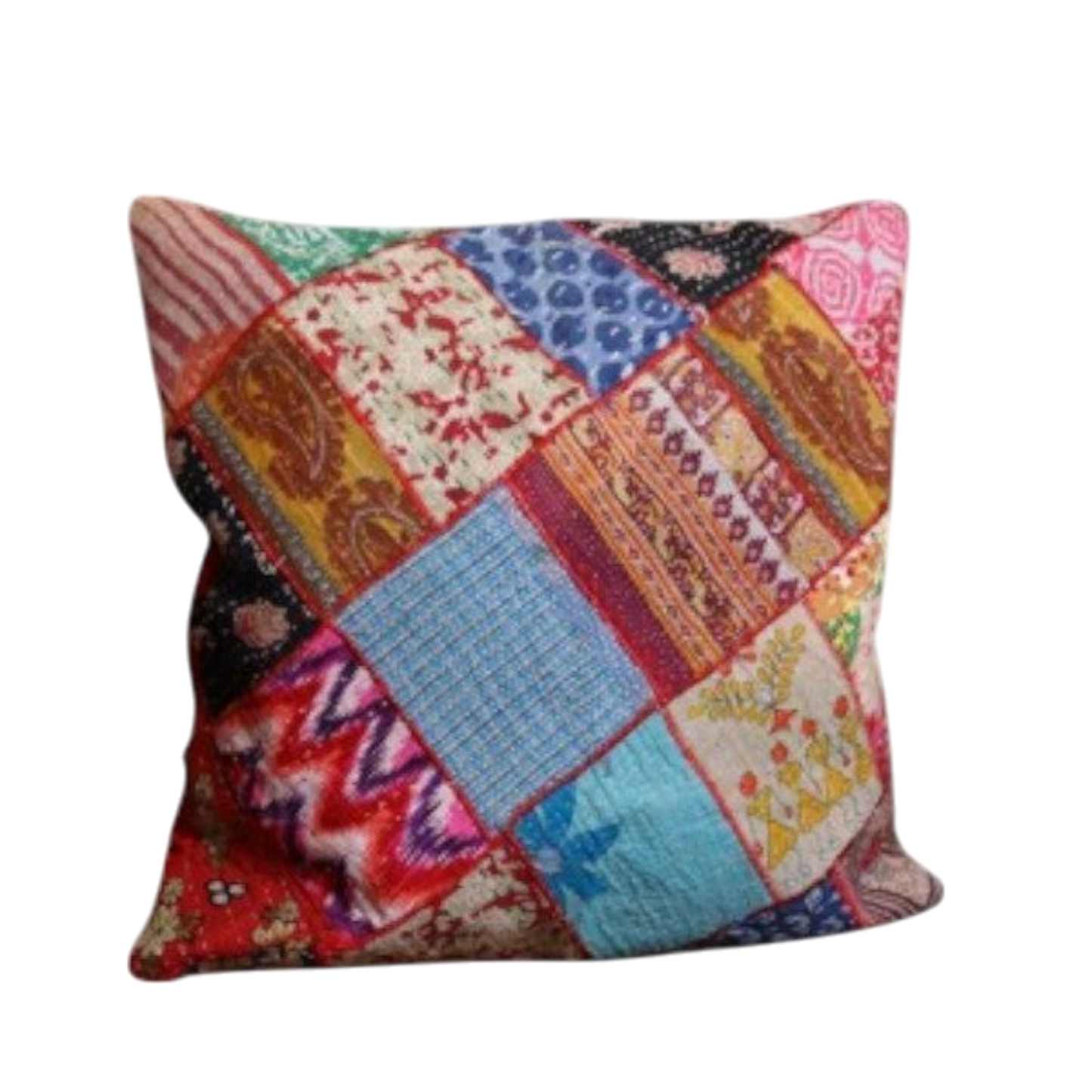 Set of 3 Patchwork Cushion Covers made of Recycled Cotton Scraps – 45x45 cm