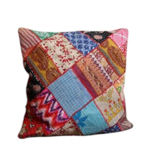 Set of 3 Patchwork Cushion Covers made of Recycled Cotton Scraps – 45x45 cm