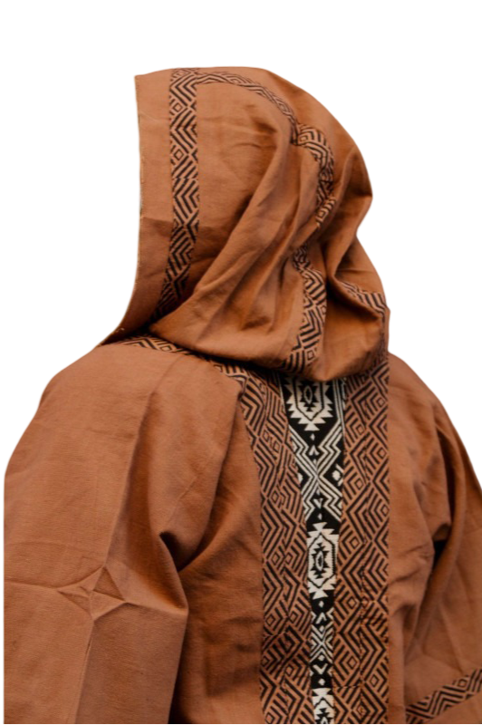 Kimono “Tamar” – Hombre | Capucha y Bordado Étnico · 100% Algodón Natural