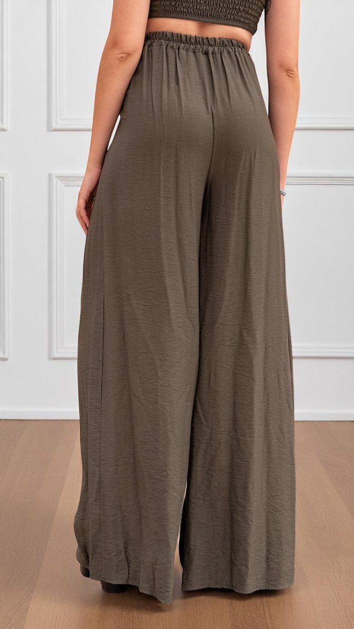 Conjunto 2 piezas anudado + pantalón fluido