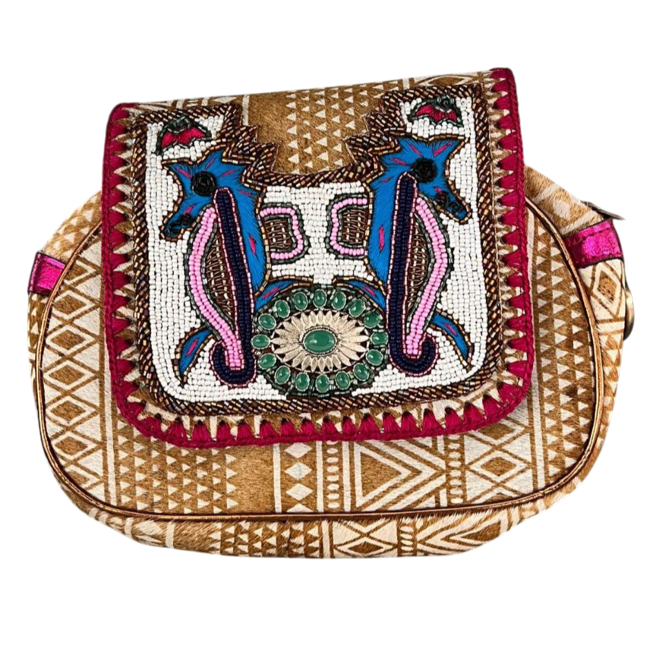 White Eye Basket · Natural Palm & Leather
