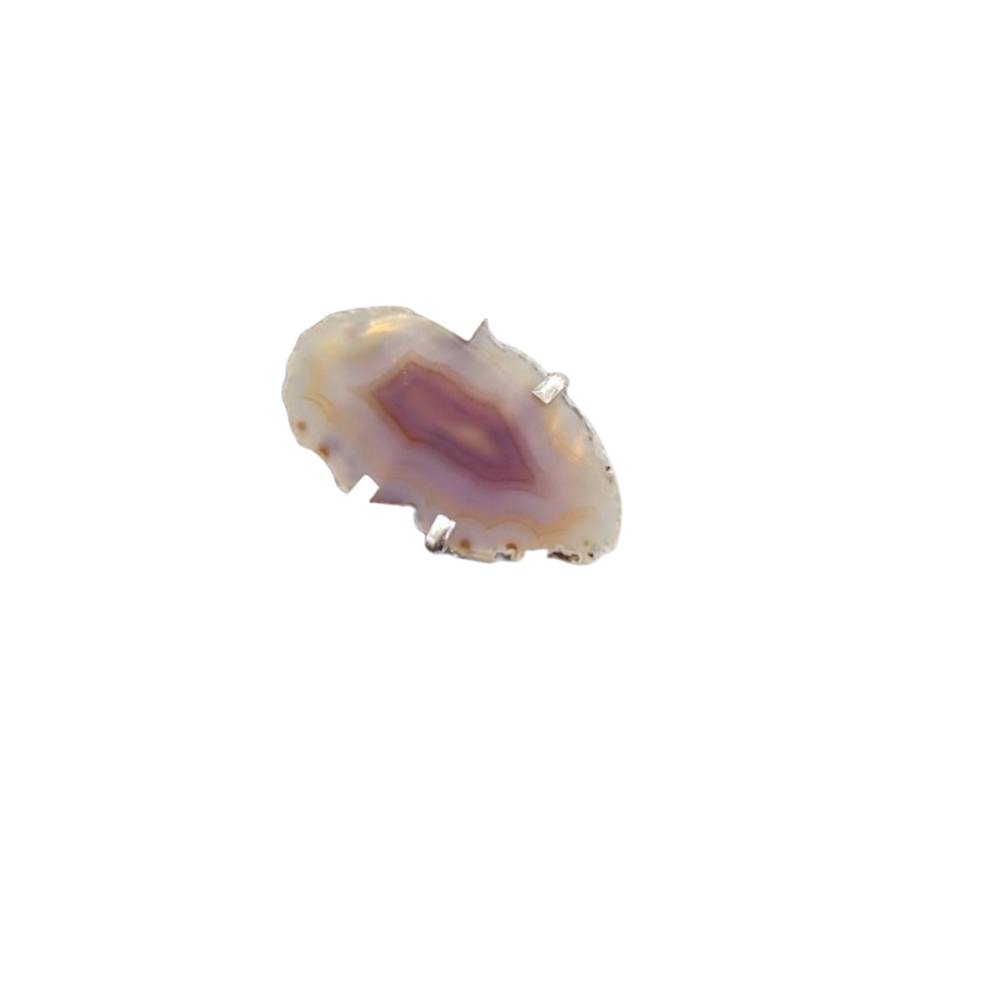 Anillo Adaptable de Acero con Ágata Rosa Natural