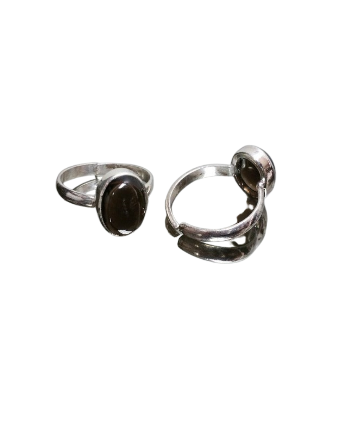 Anillo de Plata con Cuarzo Ahumado · Ajustable