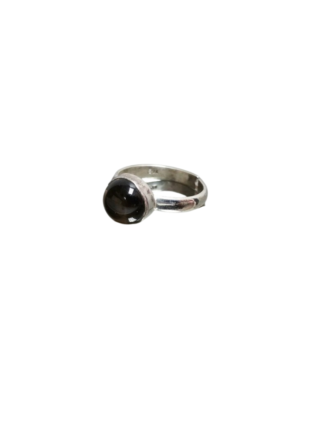 Anillo de Plata con Cuarzo Ahumado · Ajustable