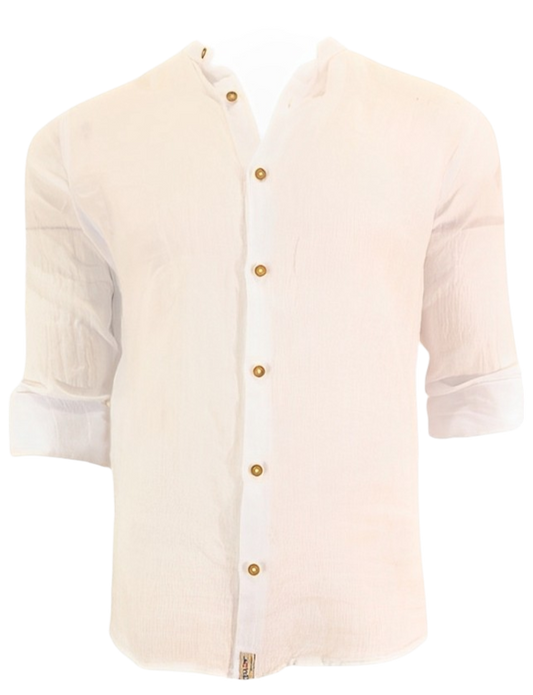 Camisa 100% Lino “Solsticio Blanco” Diseñada y fabricada en España.