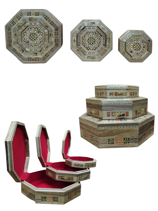 Set 3 Cofres de mosaico de Damasco