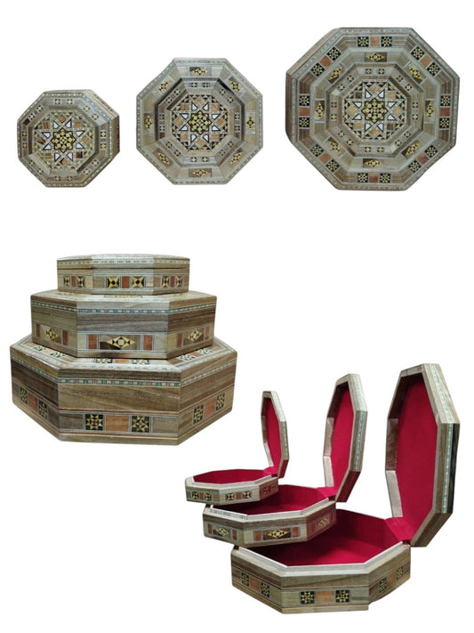 Set 3 Cofres de mosaico de Damasco