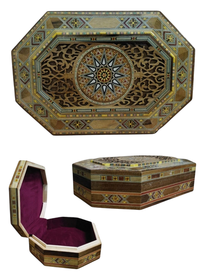 Cofre de mosaico de Damasco 32 X 22 X 8 CM